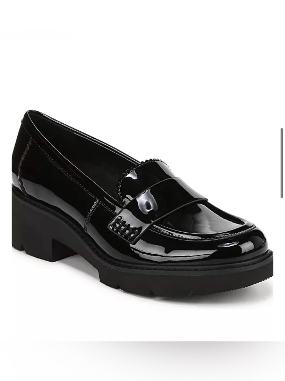 Naturalizer Dakota Patent Loafer Lug Sole Penny Loafers Sz 7.5